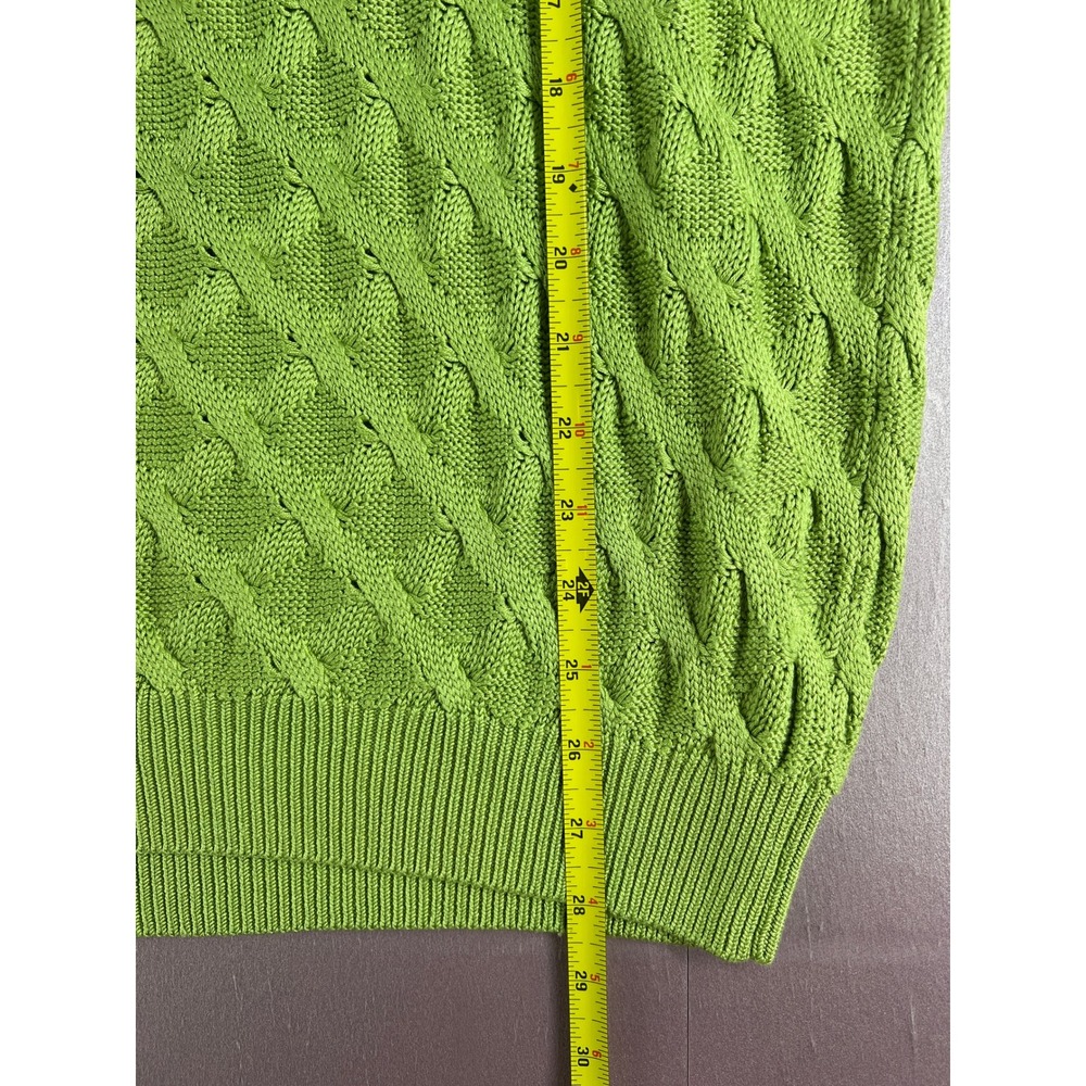 Vtg 90s Saks Fifth Avenue 100% Silk Cable Knit Sweater Mens L Oversized Unisex L - Picture 9 of 10